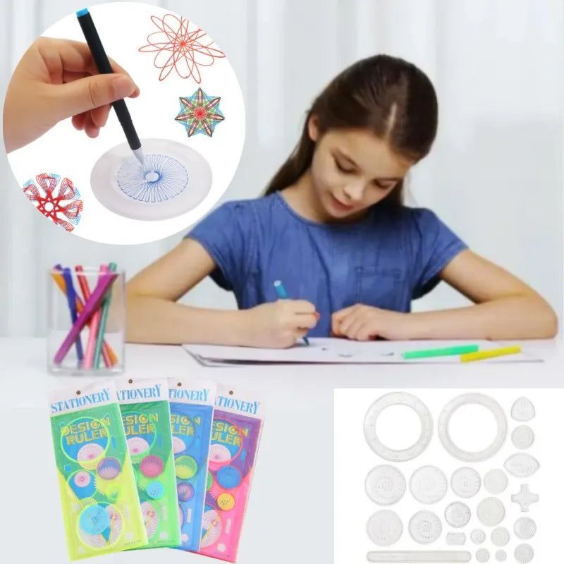 🌀✏️Kit Spirographe Créatif – Dessins Géo-Magiques pour Enfants Artistes en Herbe !
