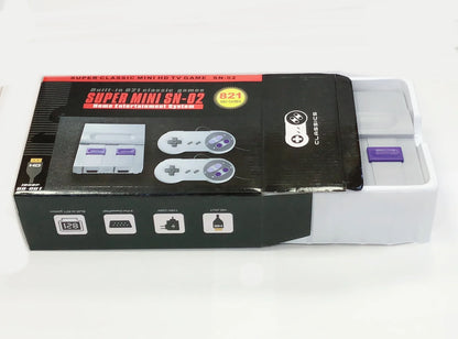 Console de jeu rétro HDMI Super Mini Système de jeu vidéo classique 821 jeux vidéo Plug and Play intégrés Convient pour un cadeau de Noël
