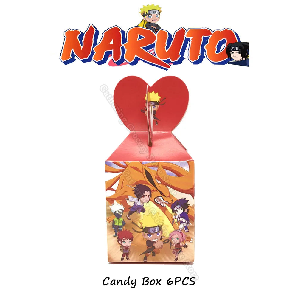 Décoration de fête d'anniversaire pour enfants, figurine d'anime Narutoed Sasuke, vaisselle en papier, assiette, tasse, drapeau, scène de cosplay