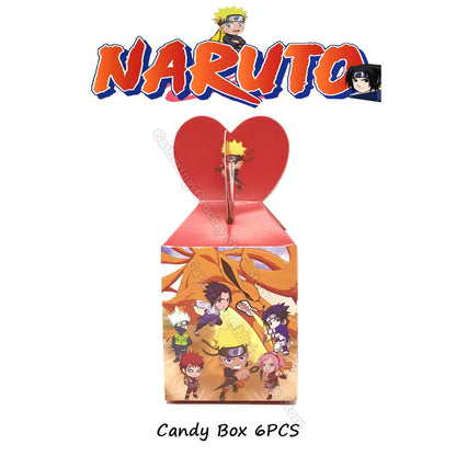 Décoration de fête d'anniversaire pour enfants, figurine d'anime Narutoed Sasuke, vaisselle en papier, assiette, tasse, drapeau, scène de cosplay