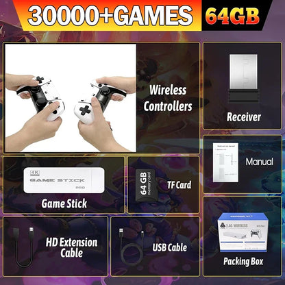 🎮🔥Clé de Jeu TV M15 4K – 30000 Jeux Rétro dans Votre Télécommande de Plaisir !