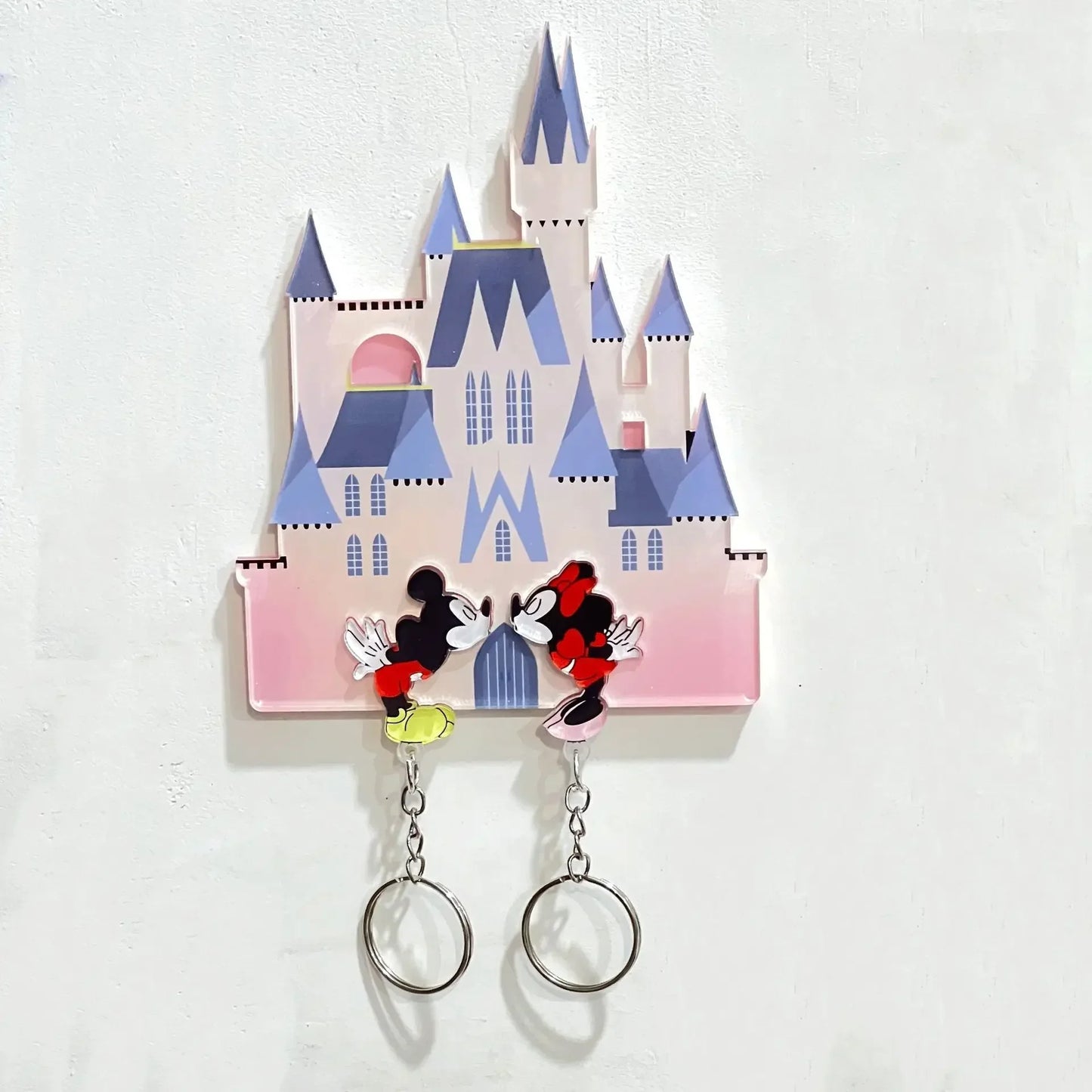Porte-clés Disney Anime mignon Mickey Mouse Stitch Couple porte-clés réfrigérateur aimant fête décoration enfants jouets cadeaux