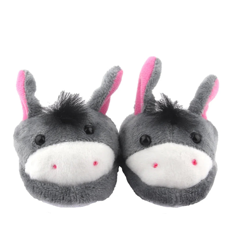 Chaussures en peluche pour poupée, chien, tigre, grenouille, pantoufles pour poupée BJD 1/3, poupée américaine de 43 cm et 18 pouces, nouveau-né, fille, cadeau