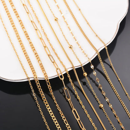 Bracelet chaîne multicouche en acier inoxydable pour femme, simple et tendance, accessoire de bijouterie, longueur 18 cm + 5 cm