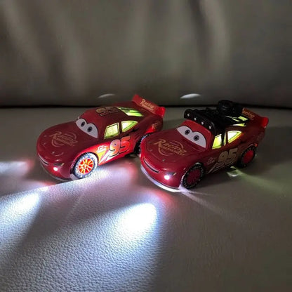 Voiture en alliage Disney Cars Lightning McQueen, modèle original, lumière 3D, musique, traction, Flash McQueen, jouet cadeau pour enfants