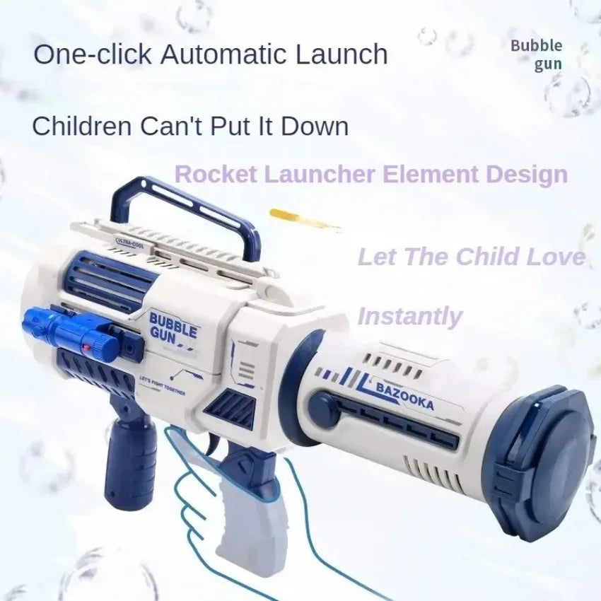 Pistolet à bulles automatique arc-en-ciel pour enfants, machine à bulles musicale et lumineuse, fournitures de fête pour cadeau d'anniversaire