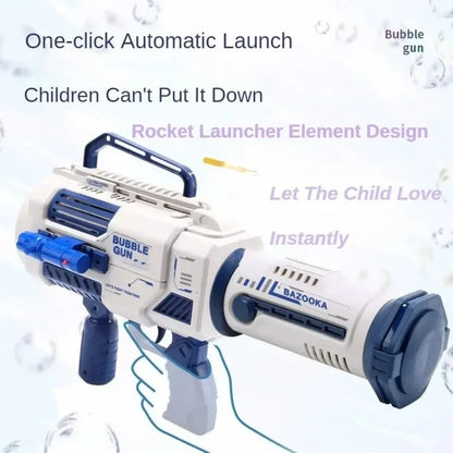 Pistolet à bulles automatique arc-en-ciel pour enfants, machine à bulles musicale et lumineuse, fournitures de fête pour cadeau d'anniversaire