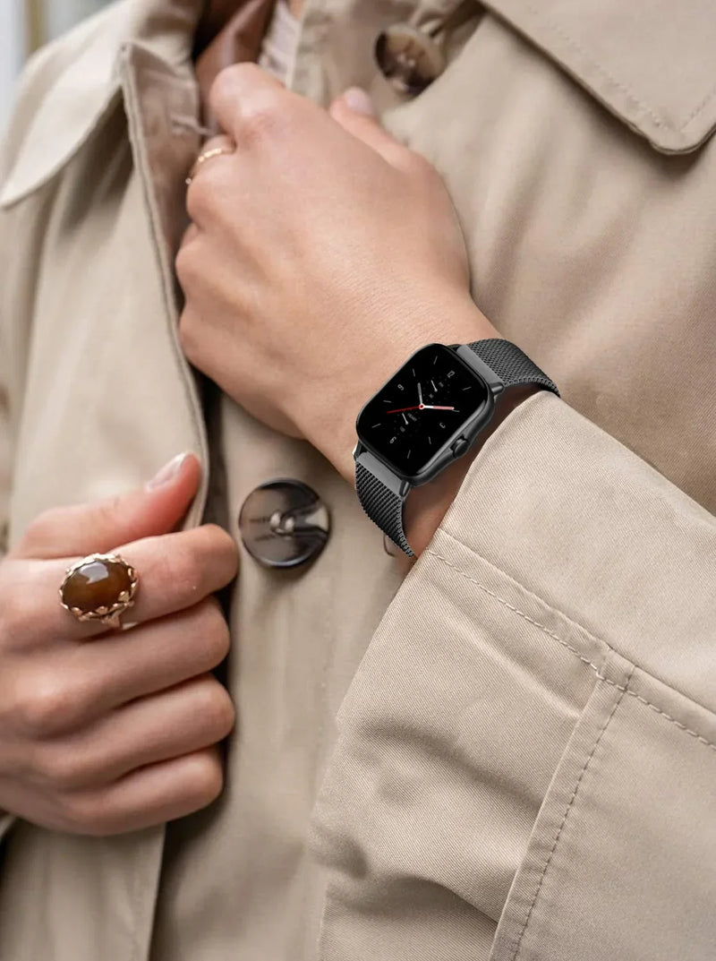 🔗FlexBand Pro™ – Bracelet Magnétique en Acier Inoxydable pour Montres Amazfit | Élégance & Confort au Quotidien