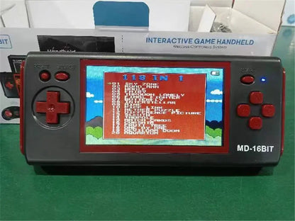 Console de jeu portable HG-943 4,3'' MD 16 bits HDMI TV Console de jeu rétro Console d'arcade 2 joueurs sans fil avec 118 jeux prenant en charge les cartes de jeu