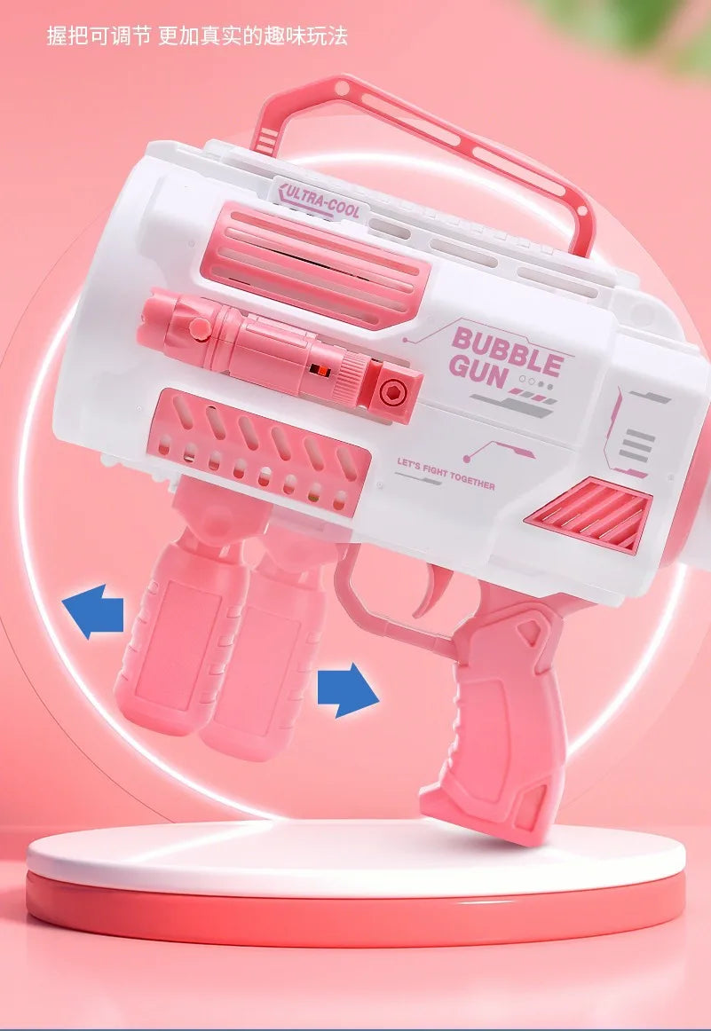 Pistolet à bulles automatique arc-en-ciel pour enfants, machine à bulles musicale et lumineuse, fournitures de fête pour cadeau d'anniversaire