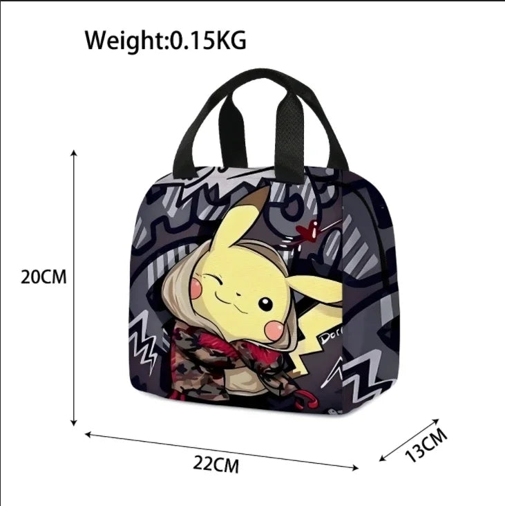 Boîte à déjeuner portable Pokémon Kawaii Pikachu pour étudiants, sac à déjeuner pratique pour l'école et le camping
