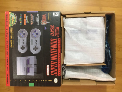 Nouvelle sortie Super HD pour lecteur de jeux vidéo portable rétro classique SNES Mini console de jeux TV 21 jeux intégrés avec double manette