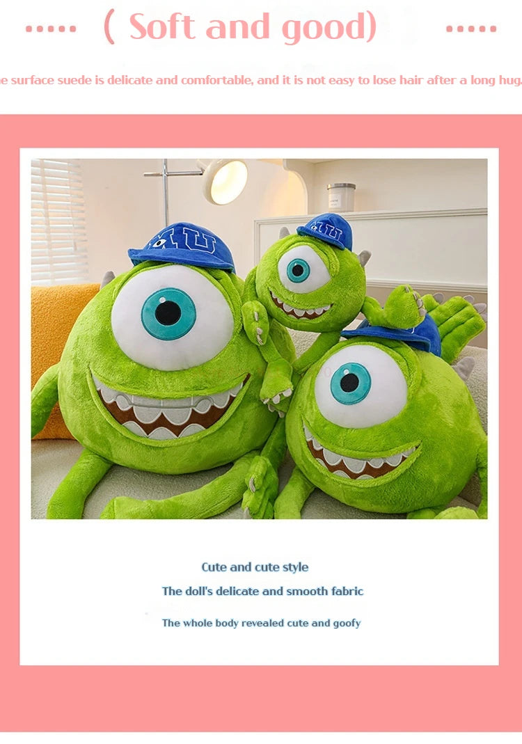Peluche Mike Wazowski de Disney Monsters University, coussin décoratif pour canapé, décoration de chambre, cadeaux de Noël pour enfants