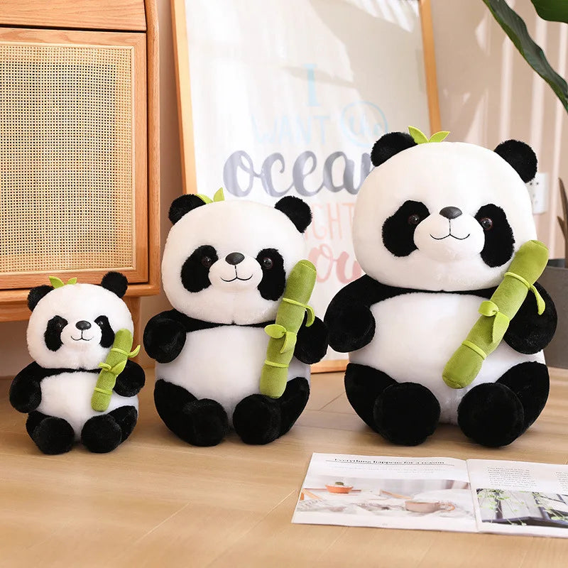 Panda Kawaii en peluche douce en bambou, poupées préférées du monde entier, cadeaux d'anniversaire et de Noël pour enfants