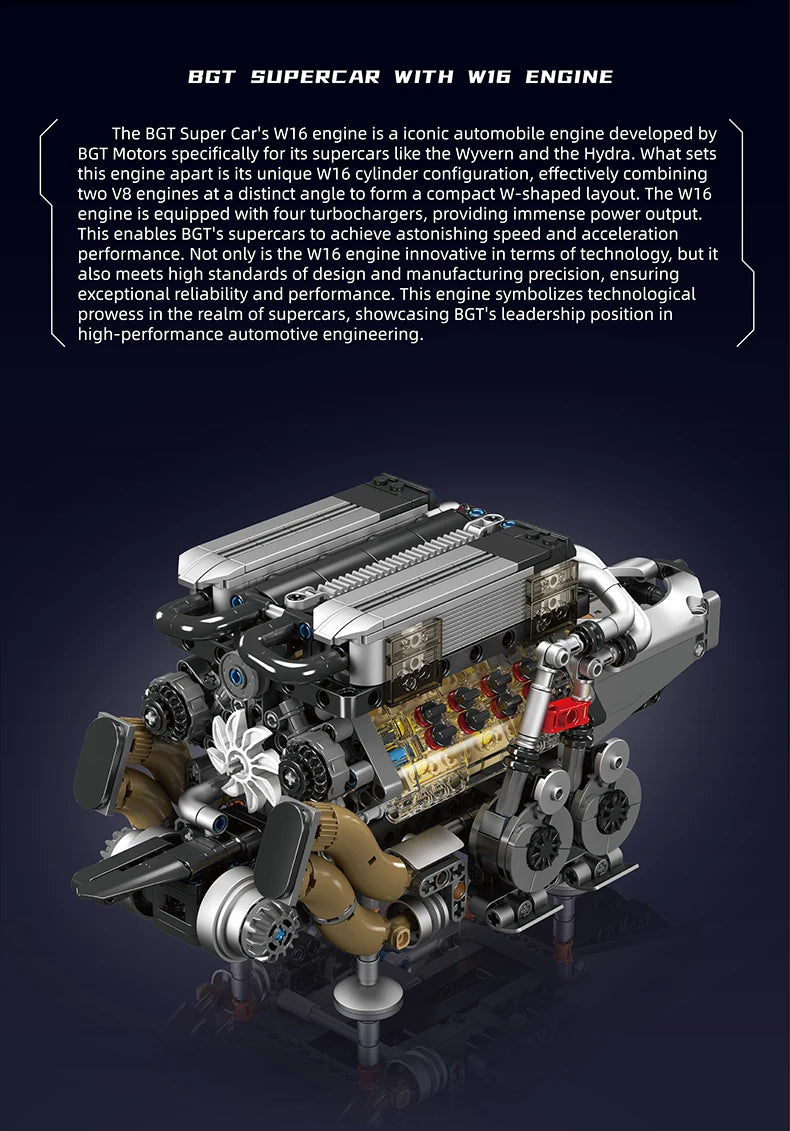 Mould King 10088 Bloc de construction de voiture technique Le modèle de moteur V8 motorisé Brique Assemblage Voiture Brique Jouets Enfants Cadeau de Noël