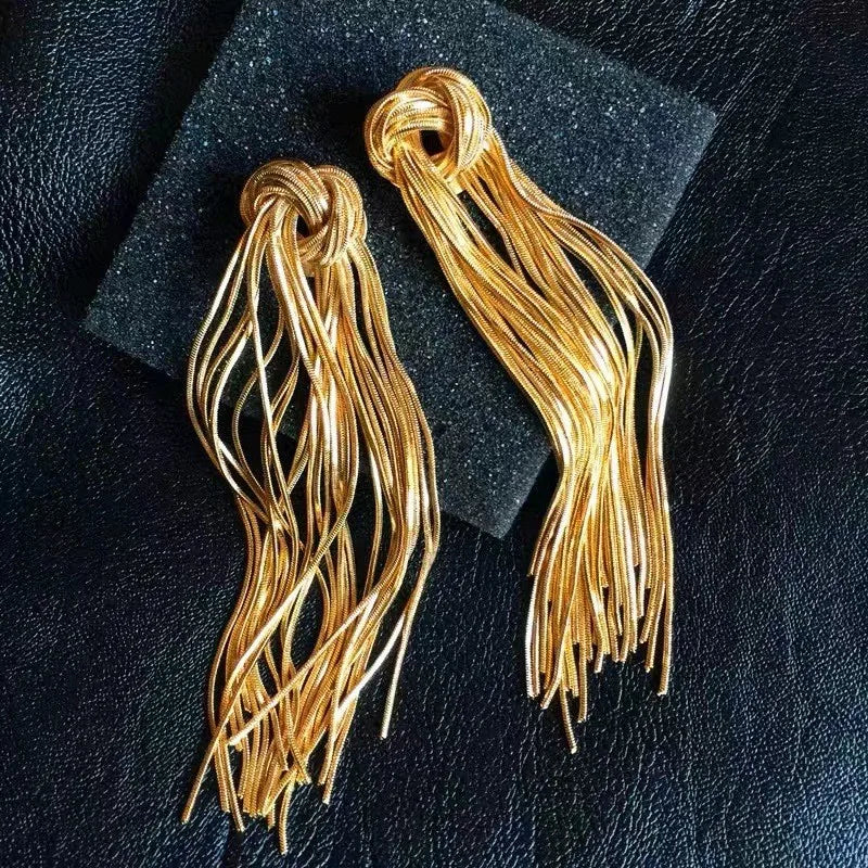 Boucles d'oreilles longues à pampilles en métal pour seniors, nouvelle collection 2023 