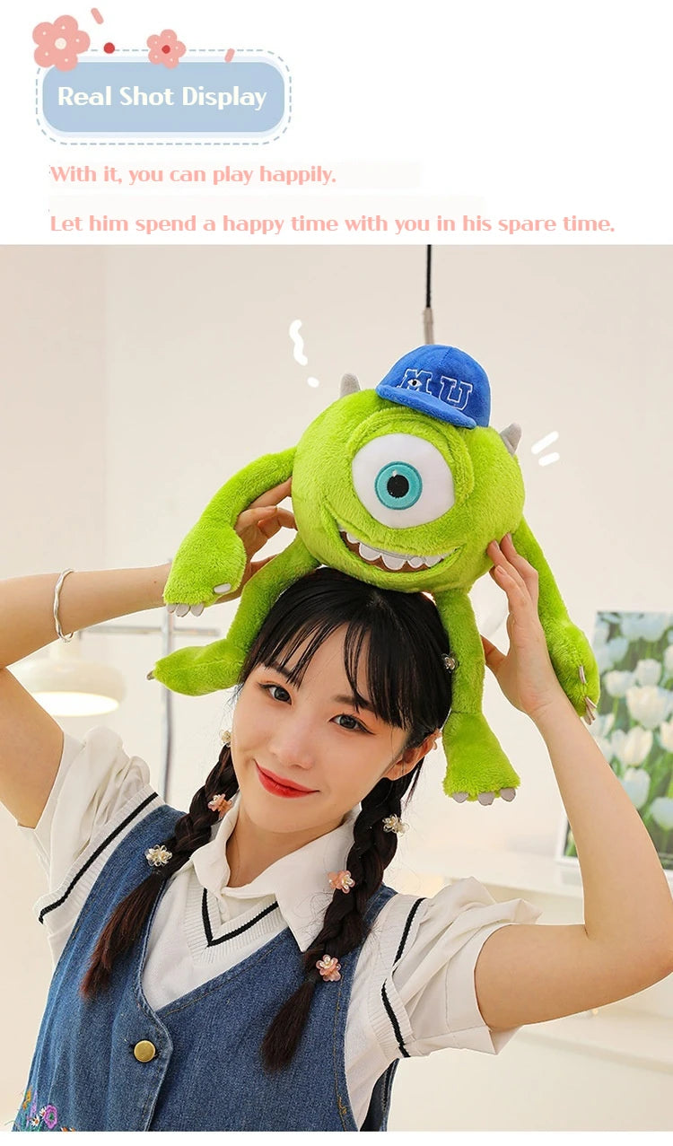Peluche Mike Wazowski de Disney Monsters University, coussin décoratif pour canapé, décoration de chambre, cadeaux de Noël pour enfants
