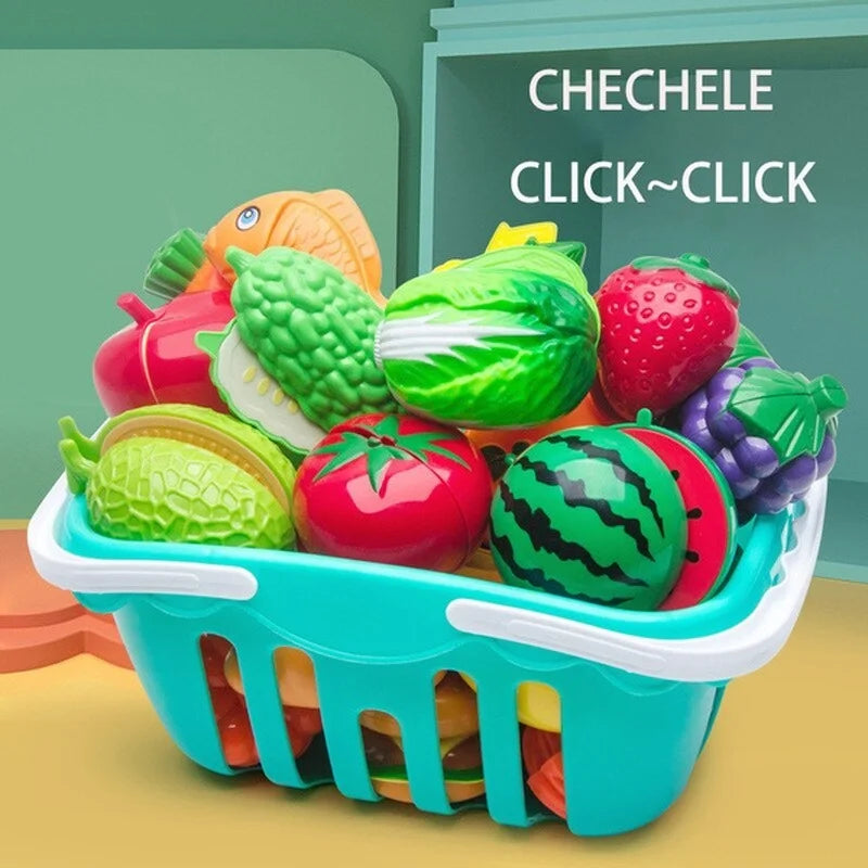 Jouet éducatif en plastique pour la cuisine, ensemble de jouets pour couper les fruits et légumes, maison de jeu, jouets de simulation, éducation précoce, cadeaux pour filles et garçons