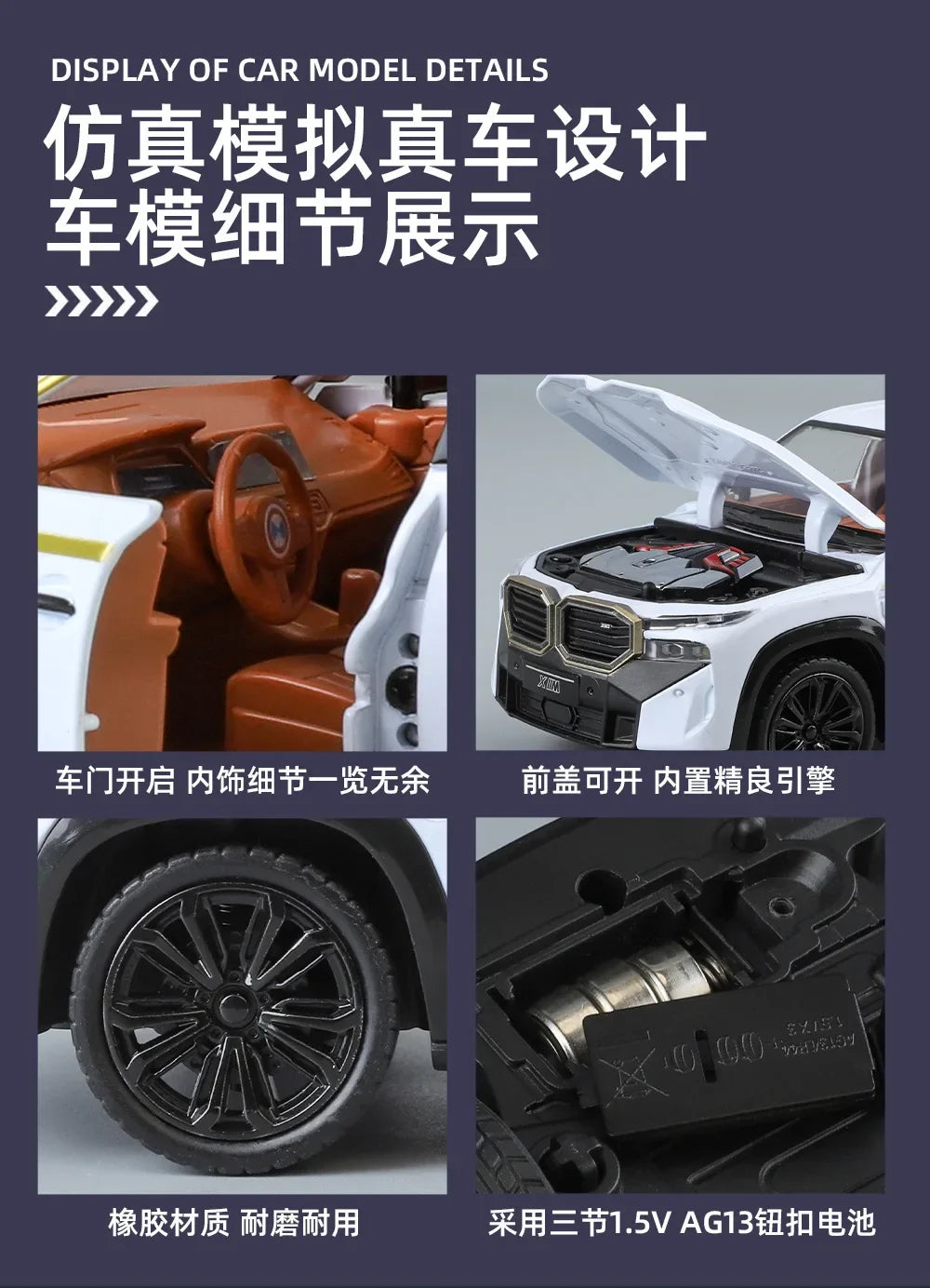 BMW XM SUV Alliage Voiture Moulée Sous Pression &amp; Véhicules Jouets Modèle De Voiture Son et Lumière Voiture À Tirer