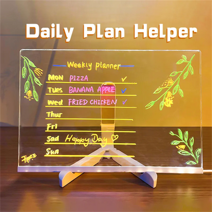 🎨💡Tableau LED Transparent Magique – Dessinez en Lumière, Apprenez en Couleurs !