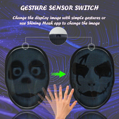 👾🎭 Masque LED Programmable – Illumine Ton Style, Contrôle avec Ton Smartphone !