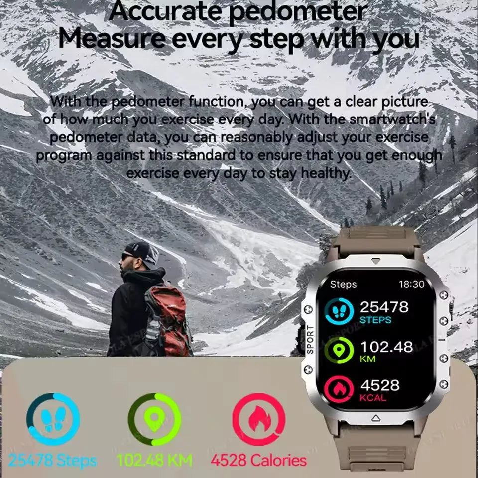 ⌚TitanForce GPS™ 2025 – Montre Intelligente Militaire Étanche, Sport & Santé | Homme Aventure & Performance