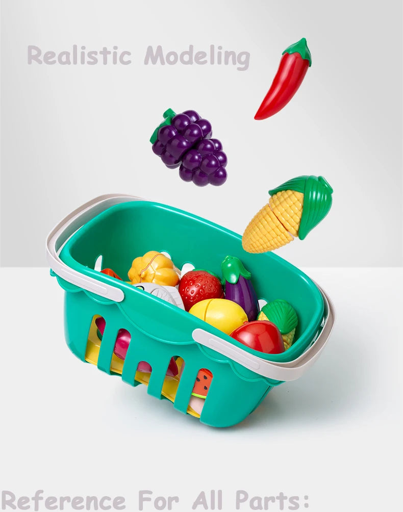 Jouet éducatif en plastique pour la cuisine, ensemble de jouets pour couper les fruits et légumes, maison de jeu, jouets de simulation, éducation précoce, cadeaux pour filles et garçons