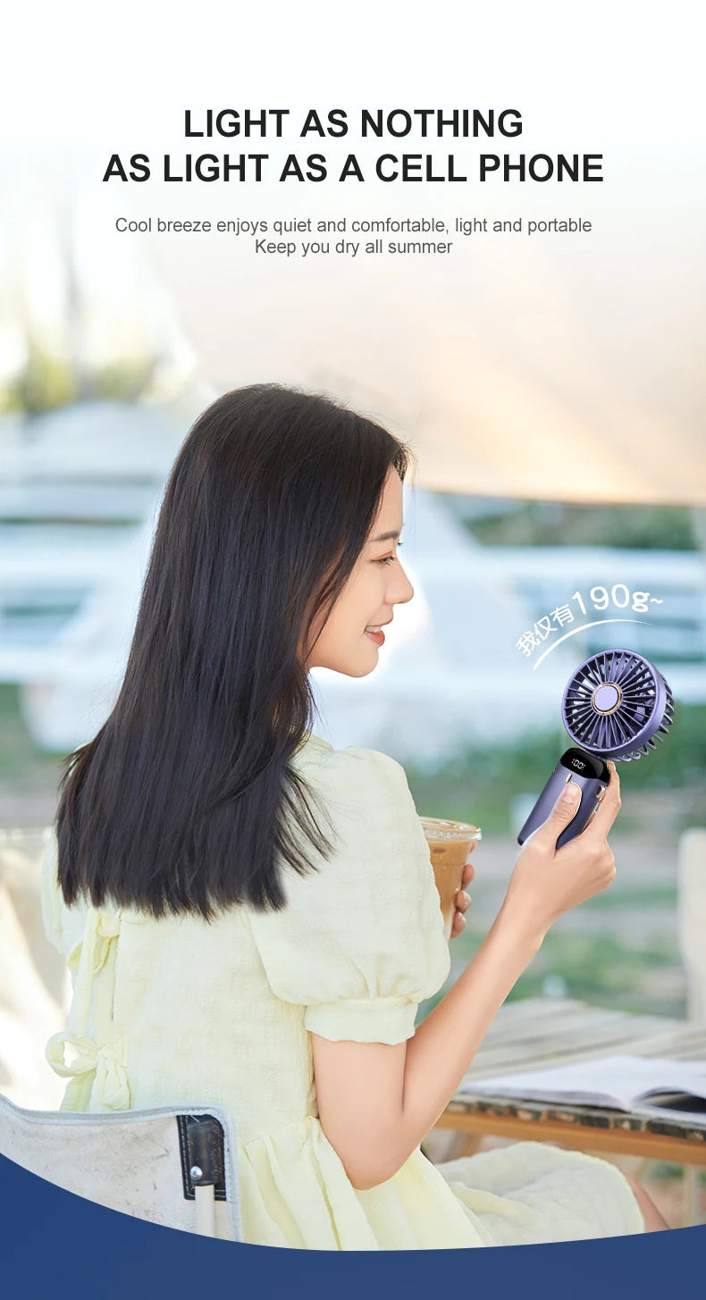 Mini ventilateur portatif USB Mini ventilateur de refroidissement portable Petit ventilateur de chargement Mini ventilateur de chargement silencieux Bureau du dortoir Bureau de l'étudiant Cadeaux longue durée