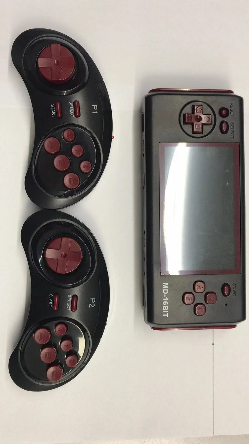 Console de jeu portable HG-943 4,3'' MD 16 bits HDMI TV Console de jeu rétro Console d'arcade 2 joueurs sans fil avec 118 jeux prenant en charge les cartes de jeu