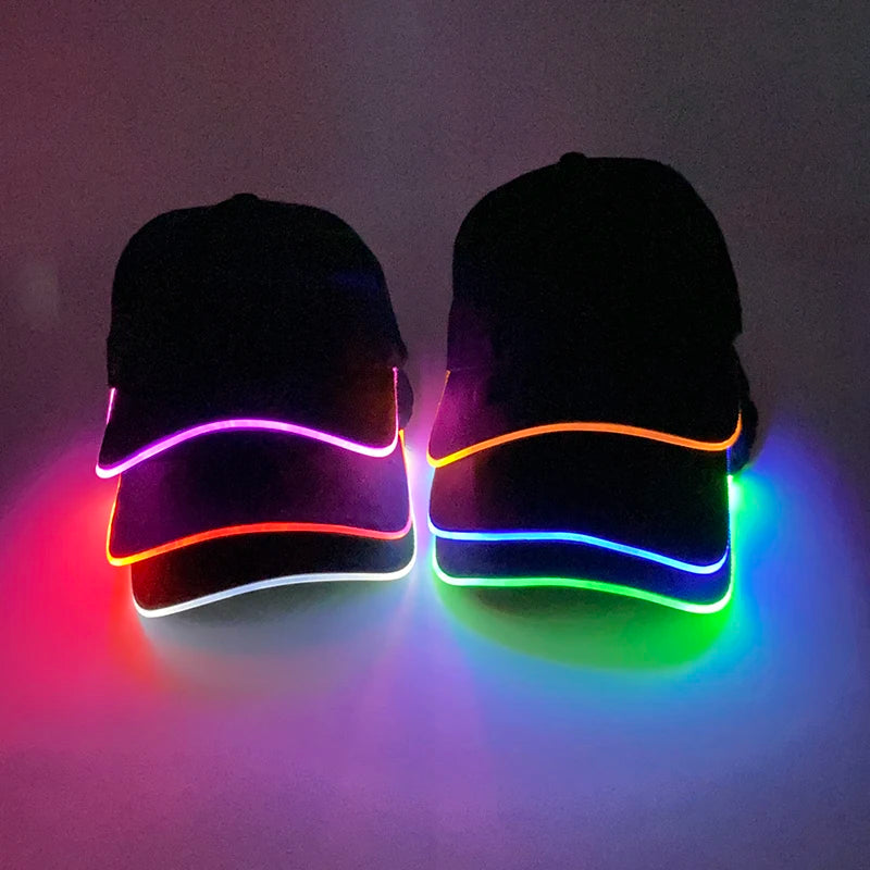 🧢💡Casquette LED à Fibre Optique – Le Style Qui Brille dans la Nuit !