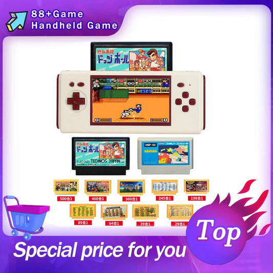 Prise en charge des cartouches Nes/consoles de jeux portables (88 jeux intégrés) et des jeux de société, cadeaux de Noël