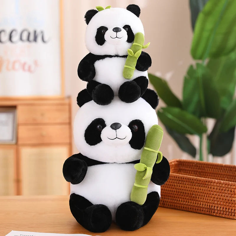 Panda Kawaii en peluche douce en bambou, poupées préférées du monde entier, cadeaux d'anniversaire et de Noël pour enfants