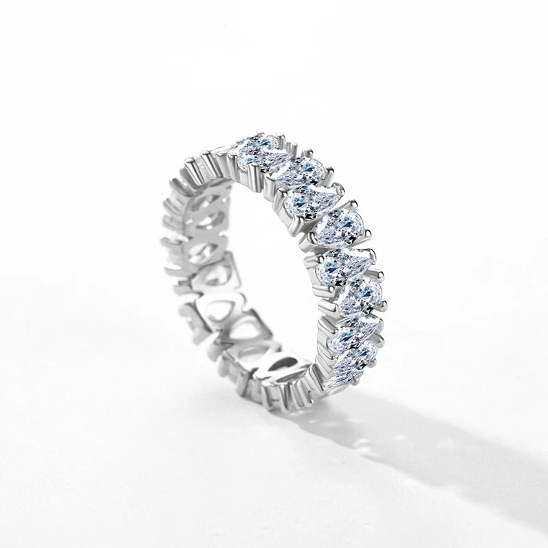 Modian – Bague de luxe en argent sterling 925 avec zircon transparent et sertissage en forme de goutte d'eau, pour femme, mariage, fiançailles, bijoux fins