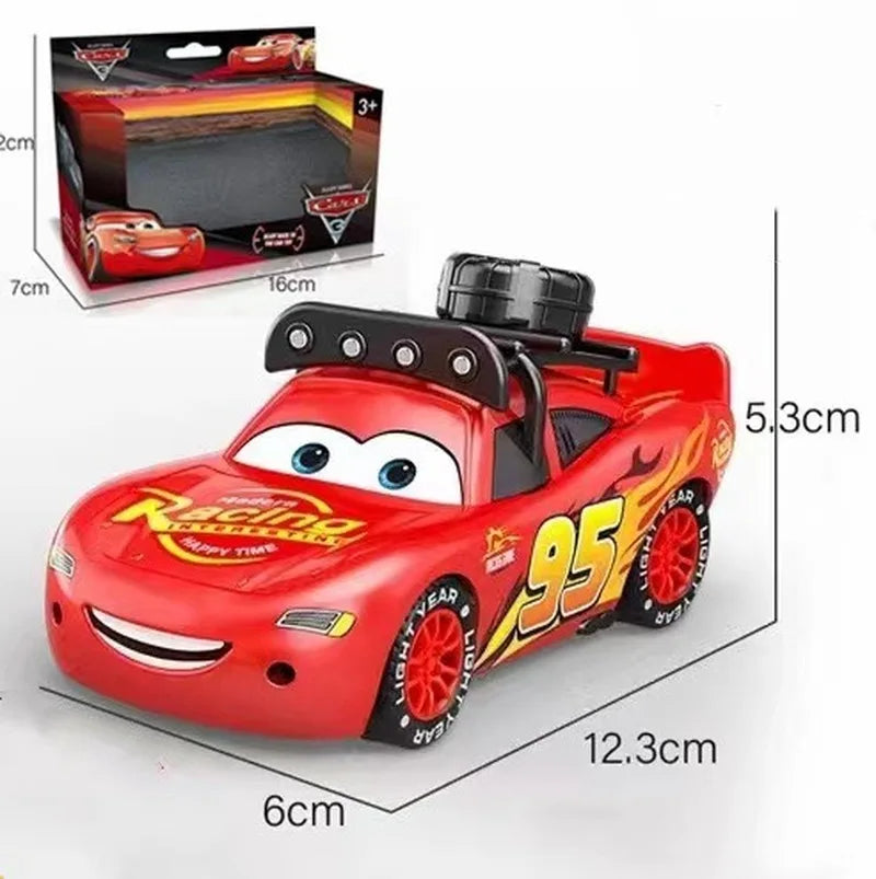 Voiture en alliage Disney Cars Lightning McQueen, modèle original, lumière 3D, musique, traction, Flash McQueen, jouet cadeau pour enfants