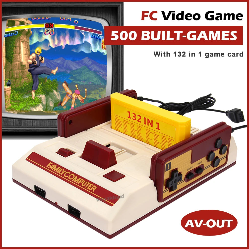 Console de jeux vidéo 8 bits avec 500 jeux classiques intégrés, ordinateur familial, téléviseur