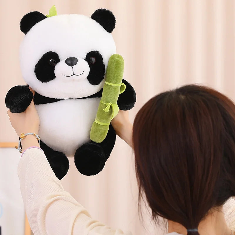 Panda Kawaii en peluche douce en bambou, poupées préférées du monde entier, cadeaux d'anniversaire et de Noël pour enfants
