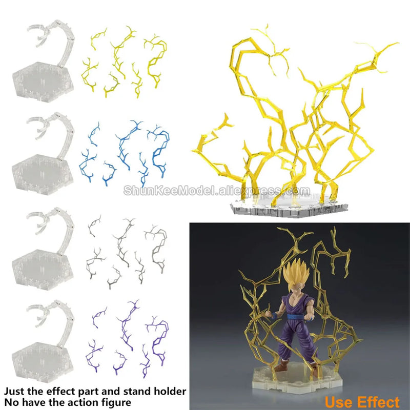 Support de base pour figurine d'action Power Impact Energy Lightning Thunder Effect pour modèles 1/144 RG HG 1/100 MG RE 1/12 3,75 pouces
