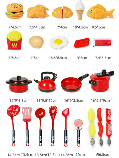 Jouet éducatif en plastique pour la cuisine, ensemble de jouets pour couper les fruits et légumes, maison de jeu, jouets de simulation, éducation précoce, cadeaux pour filles et garçons