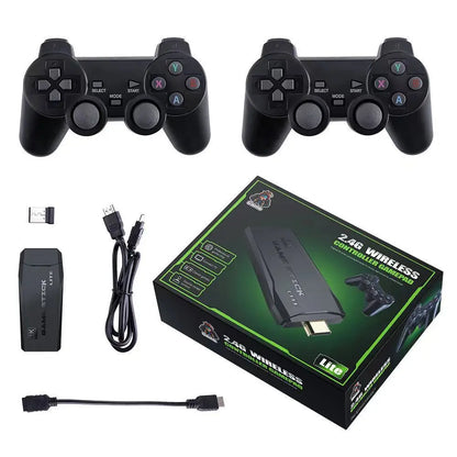 Manette de jeu vidéo M8, double manette sans fil 2,4 GHz, 4K, 10 000 jeux, 64 Go, rétro, pour dropshipping, cadeau de Noël