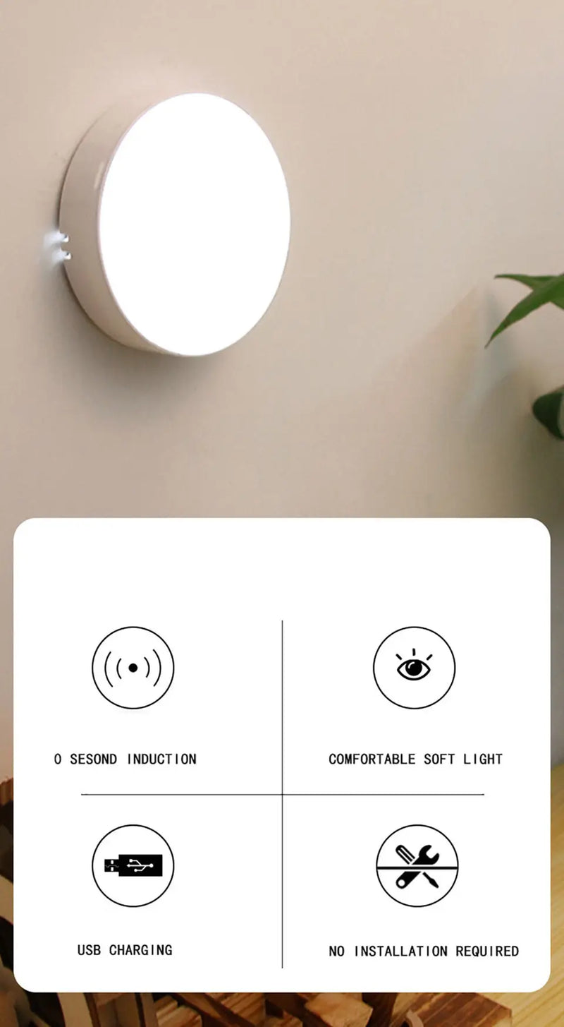 💡GlowSense™ – Veilleuse LED Intelligente à Capteur de Mouvement USB Rechargeable
