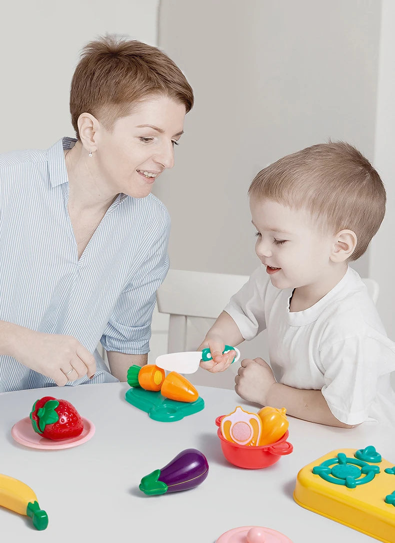 Jouet éducatif en plastique pour la cuisine, ensemble de jouets pour couper les fruits et légumes, maison de jeu, jouets de simulation, éducation précoce, cadeaux pour filles et garçons