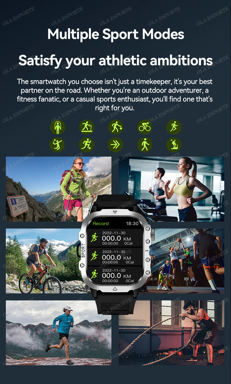 ⌚TitanForce GPS™ 2025 – Montre Intelligente Militaire Étanche, Sport & Santé | Homme Aventure & Performance
