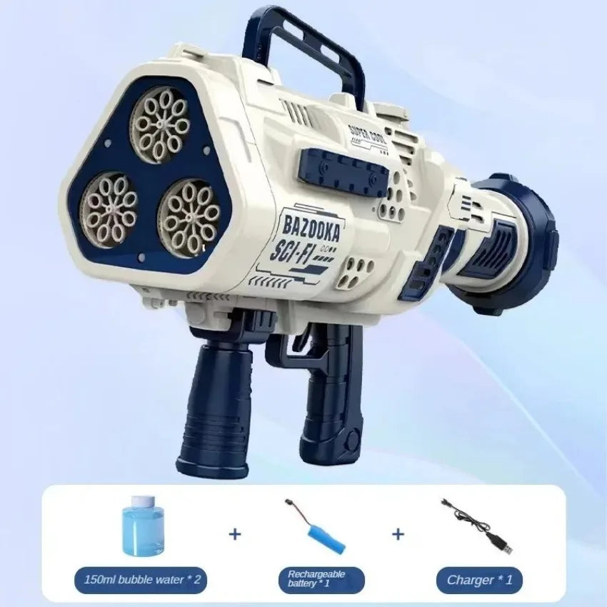 Pistolet à bulles automatique arc-en-ciel pour enfants, machine à bulles musicale et lumineuse, fournitures de fête pour cadeau d'anniversaire