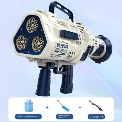 Pistolet à bulles automatique arc-en-ciel pour enfants, machine à bulles musicale et lumineuse, fournitures de fête pour cadeau d'anniversaire