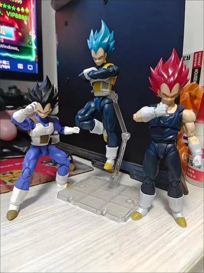 Figurines de l'anime Dragon Ball Super, figurine Majin Vegeta, modèle mobile à collectionner, SHF Super Saiyan God Vegeta, jouets