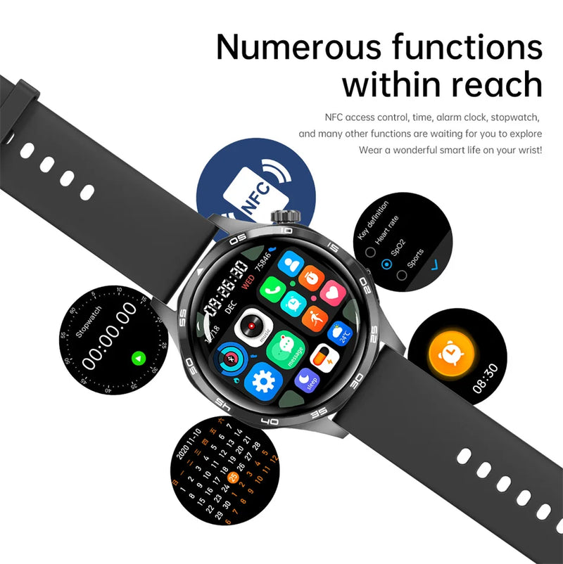 Montre connectée GT5 Pro pour homme, GPS, NDavid, écran AMOLED 360x360, fréquence cardiaque, appel Bluetooth, étanche IP67, HUAWEI 2024