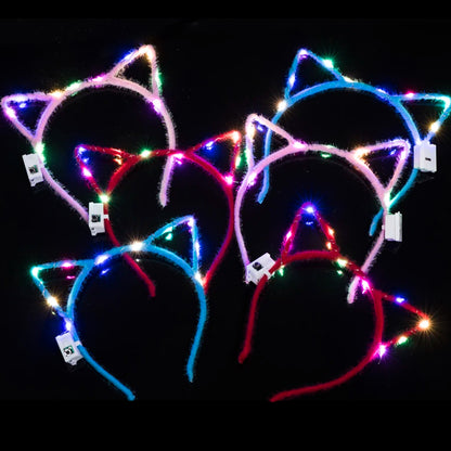 🐰🎀 Bandeaux LED Lumineux – Oreilles de Chat, Lapin ou Corne Magique