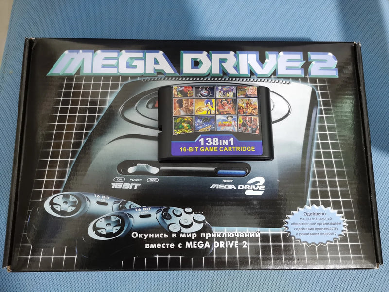 Console de jeu vidéo Sega MD2 2 TV, version PAL, couleur noire, prise UE, carte classique 16 bits, pour garçon
