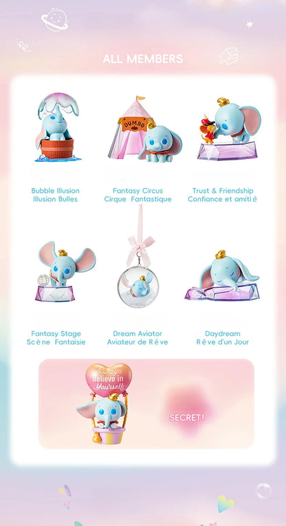 MINISO Véritable Disney Dumbo Day Dream Series Boîte aveugle Dessus de table Décoré Kawaii Jouets pour enfants Cadeau d'anniversaire Anime Périphérique
