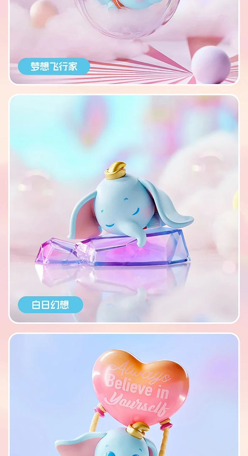 MINISO Véritable Disney Dumbo Day Dream Series Boîte aveugle Dessus de table Décoré Kawaii Jouets pour enfants Cadeau d'anniversaire Anime Périphérique